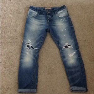 Zara distressed boyfriend jeans